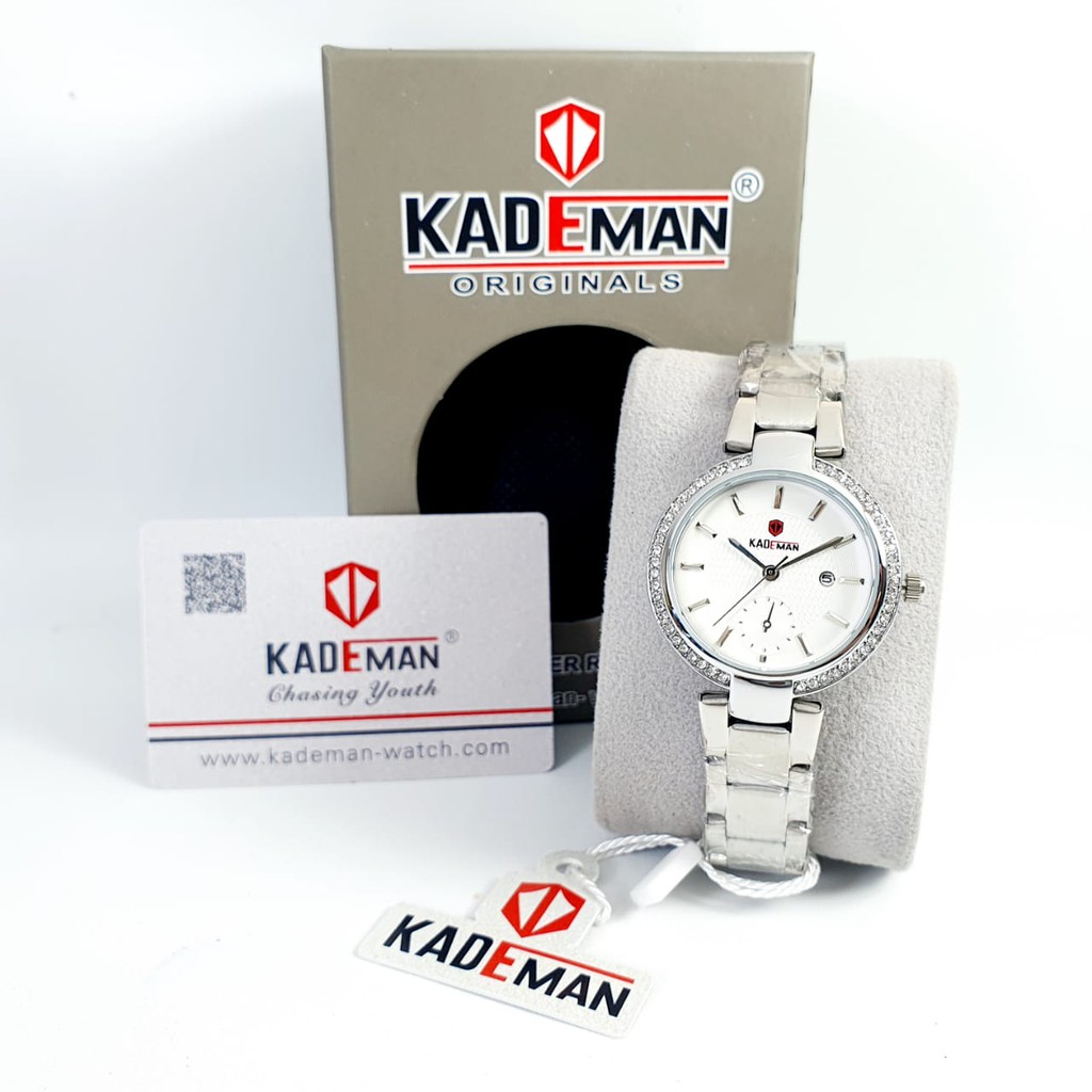 JAM TANGAN WANITA / CEWEK KADEMAN CHRONO OFF STAINLESS ORIGINAL;