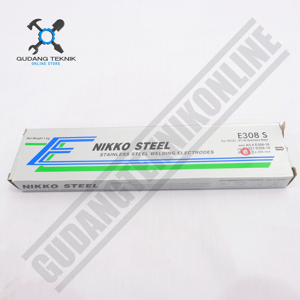 Kawat Las 1.6mm 2.0mm 1KG Stainless Steel NIKKO E308S AWSE30816 / Stainless Steel Welding Elektroda