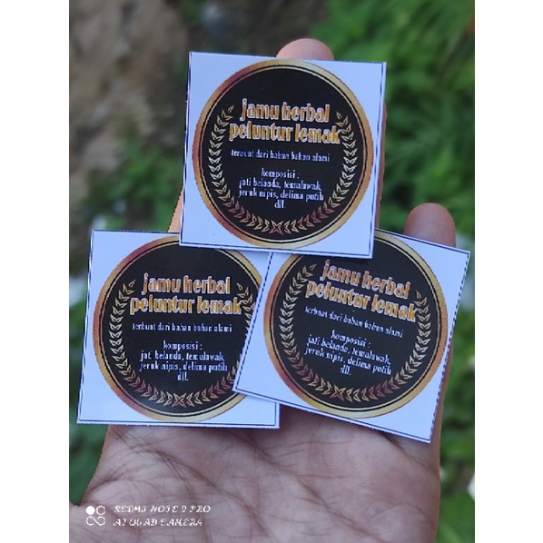

stiker logo murah untuk jamu sesuai req isi 105lembar 26ribu