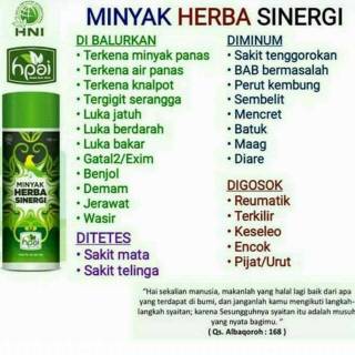 Minyak Herba Sinergi Hni Hpai Minyak Herbal Ajaib Multifungsi Shopee Indonesia