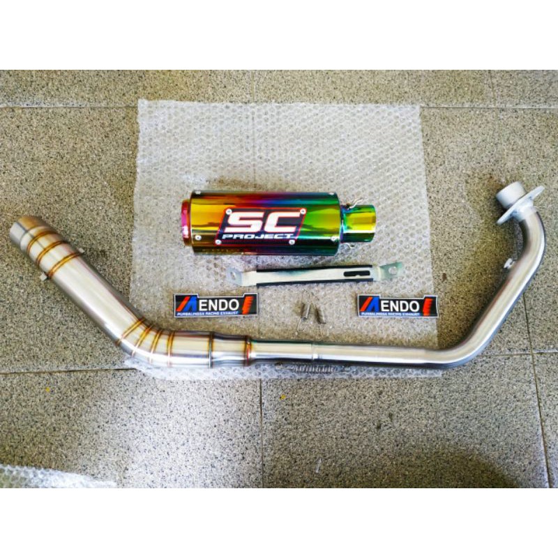 Knalpot Racing SC Project Vixion/R15/Xabre/Byson/Cb150r/Cbr150/Verza/Megapro/Sonic/Cs1/Satria Fu Dll-Pelangi