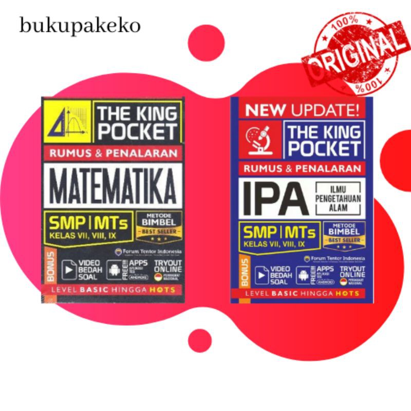 BUKU SOAL BEST : NEW UPDATE THE KING POCKET RUMUS & PENALARAN MATEMATIKA . IPA SMP/MTs