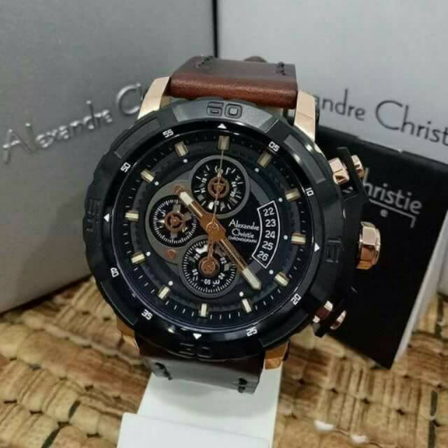 Terbaruujam tangan alexandre christie laki-laki tali kulit original