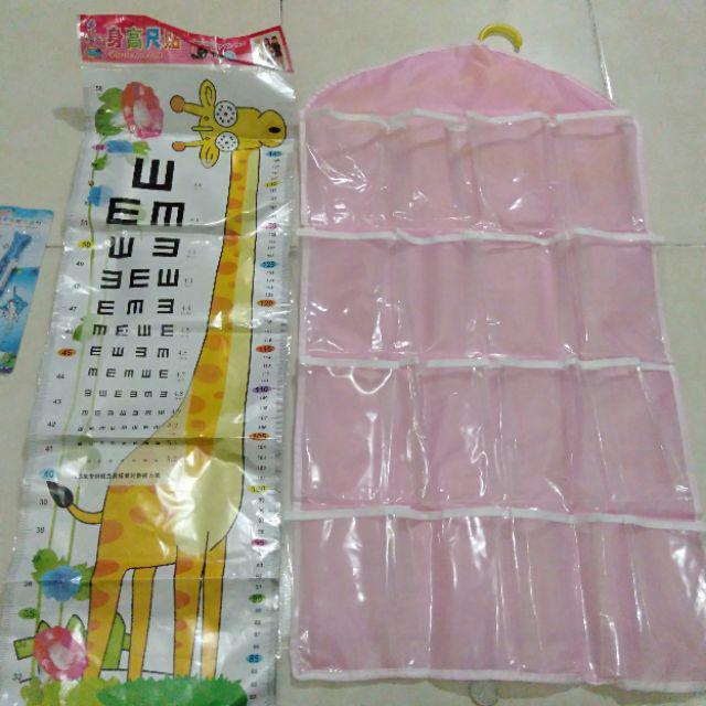 [os821] Tempat Celana Dalam Gantung Hl0036-16 Sekat / Pouch Hanging Organizer 16 Sekat Korean Set