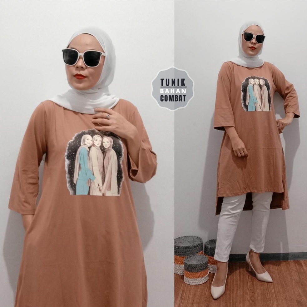 Tunik Long Back BESTY/Tunik Pinguin/Tunik Wanita Terbaru/Tunik Combad