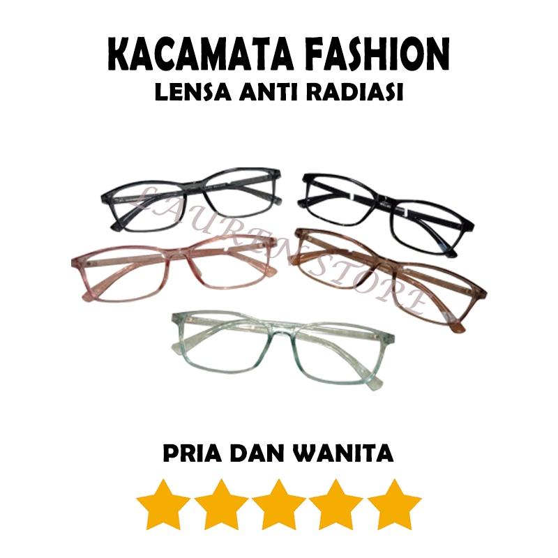 Kacamata Pria dan Wanita Lensa Antiradiasi Khusus Hp/Komputer Kacamata Fashion Lensa Transparan Blue