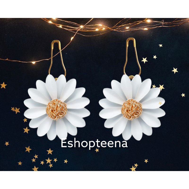 A54 Anting hijab bunga daisy_anting jilbab