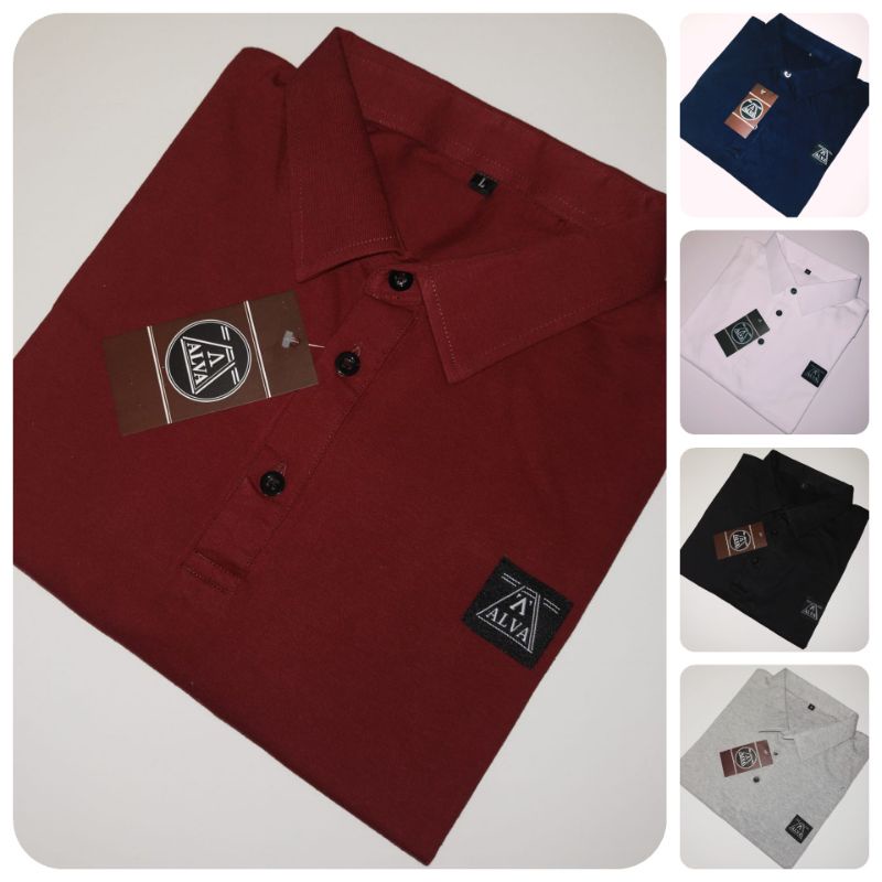 Simple ll kaos polos kerah original Alva cotton Combed 24 S Premium