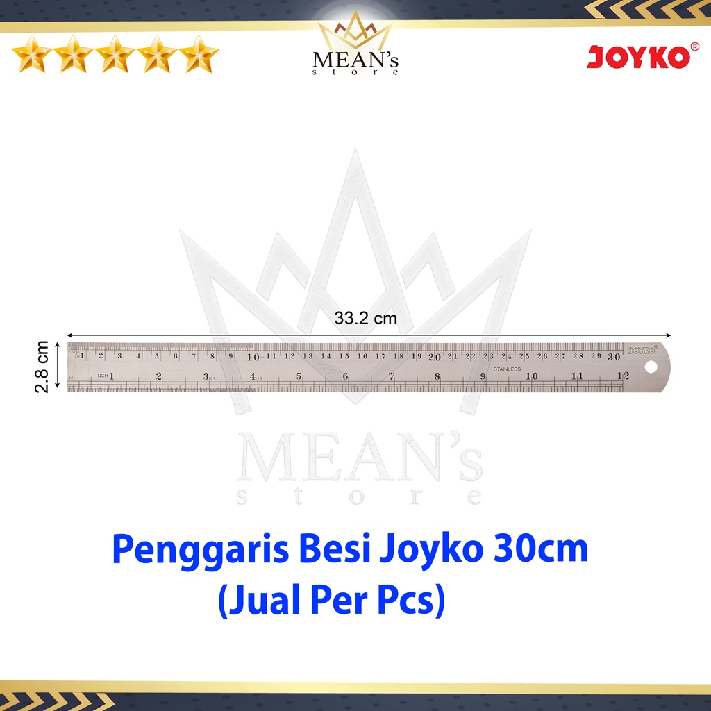 

Penggaris Besi Joyko 30cm / Stainless Ruller 30 cm ST30