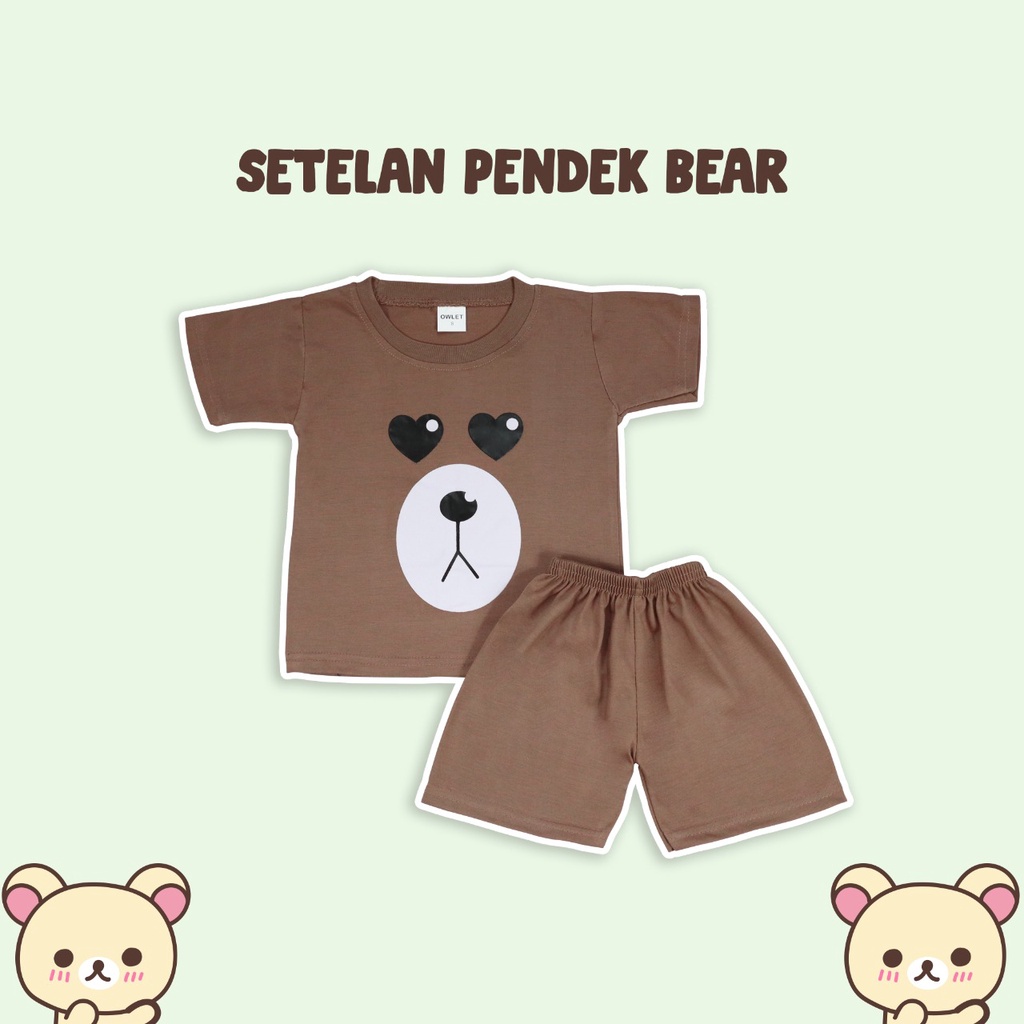 Owlet - setelan anak / piyama anak bergambar / piyama panjang / baju tidur anak