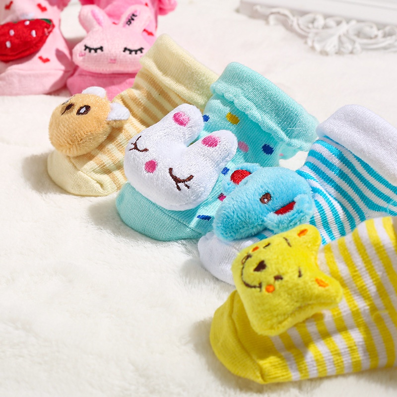 HIPPO LAND Kaos Kaki Bayi Boneka Karakter 3D Sepatu Bayi Lucu TANPA Rattle Anti Slip Murah Baby Sock Import 112-113