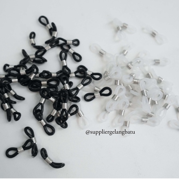 Tali Karet Kacamata putih Transparant dan hitam eceran ready stock