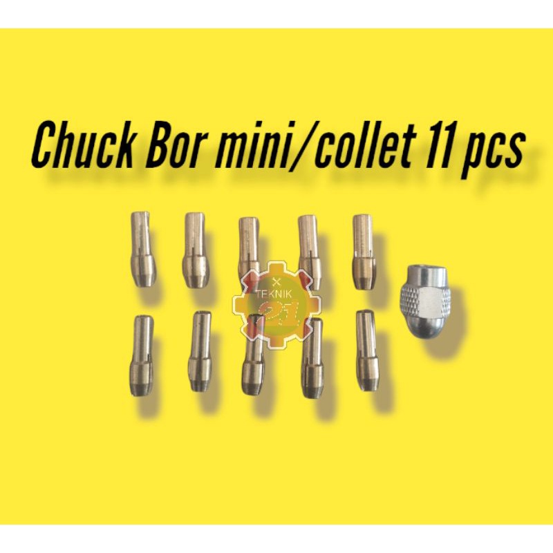 CHUCK BOR MINI COLLET 11 PCS KEPALA BOR MINI GRINDER
