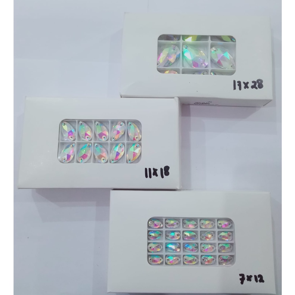 PAYET DIAMOND KACA JAHIT TETES PELANGI 1BOX *15 4*