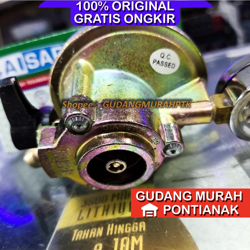 Regulator CAISAR Gas Quick Coupling Platinum Blue Regulator Anti bocor Full Besi pengunci tabung Kualitas bagus saingan starcam destec