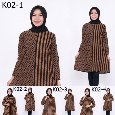 atasan tunik batik kombinasi murah stylish