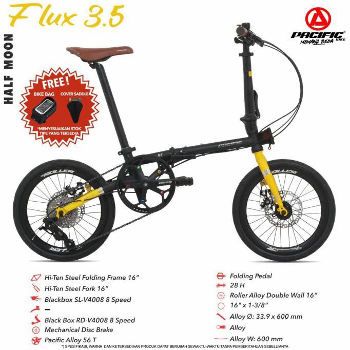 Sepeda Lipat 16 Inch Pacific Flux 3.5 - Halfmoon Kunestlestore