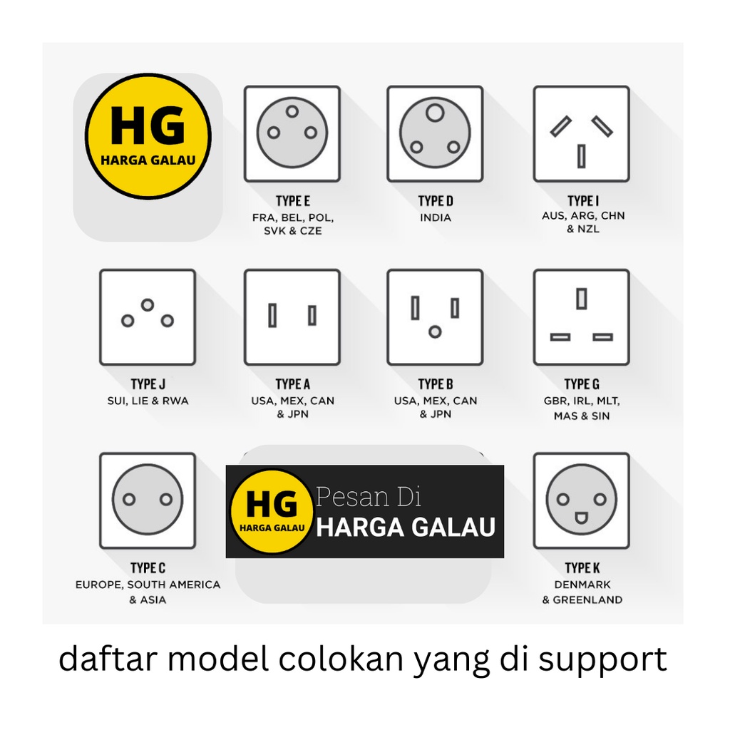 Over steker / colokan kaki 3 jadi kaki 2 / US ke EU