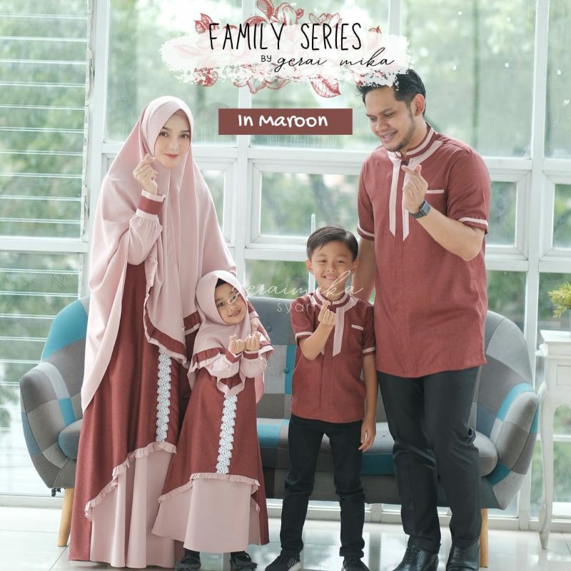 READY GAMIS SET SYAR'I DEWASA FAMILY SERIES SARIMBIT BY GERAI MIKA REAL PICT ORIGINAL
