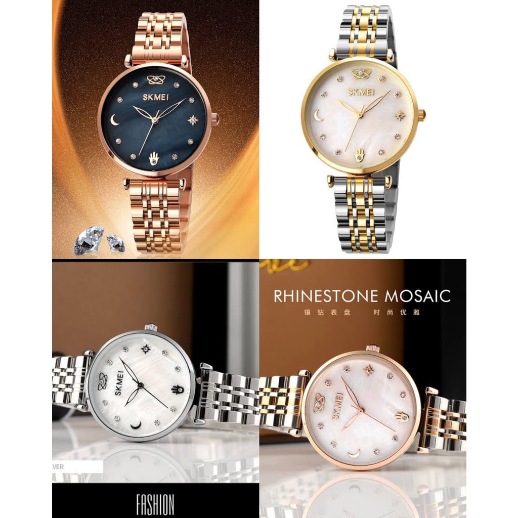 JAM TANGAN ANALOG WANITA RANTAI SKMEI TYPE 1800 ORIGINAL WATERESISTAN/JAM TANGAN RANTAI STAINLESS STEEL/