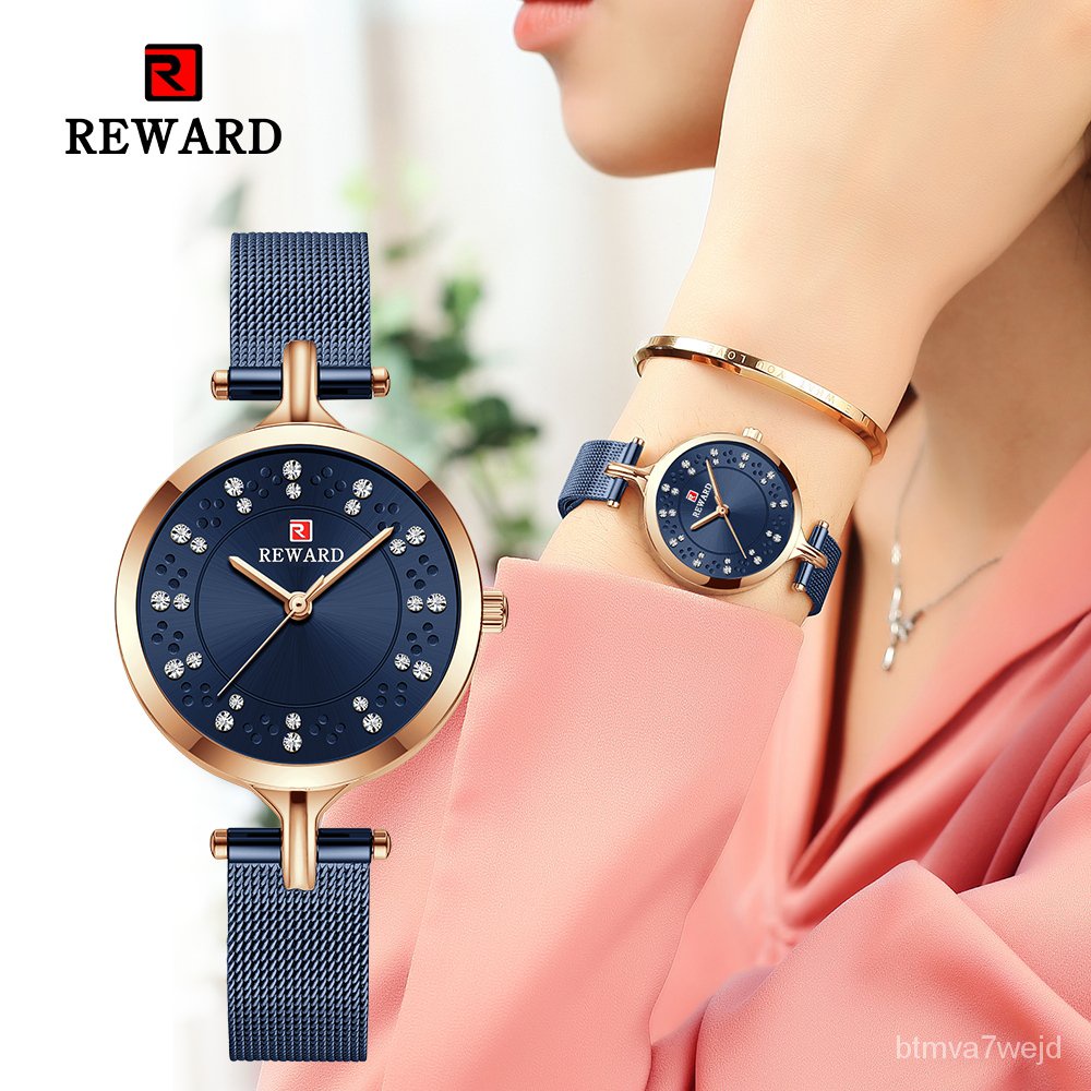 Hot Reward Women Wristwatch Fashion Luxury Quartz Watch Waterproof Stainless Steel Ladies Girls Time