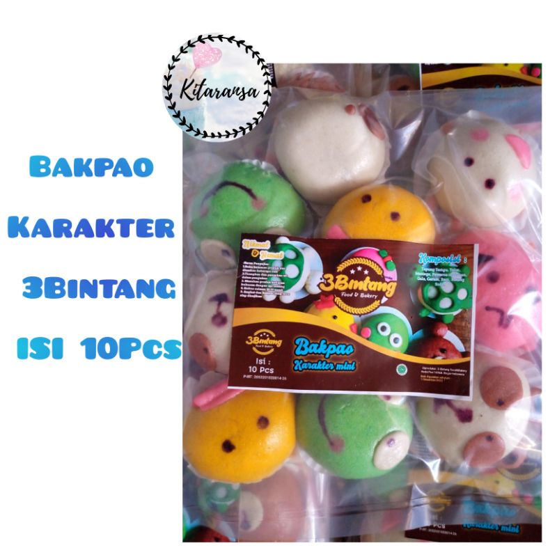 Bakpao Coklat Karakter/Bapau/Kapao/Bakpau 3Bintang/Mipao/Bakpau