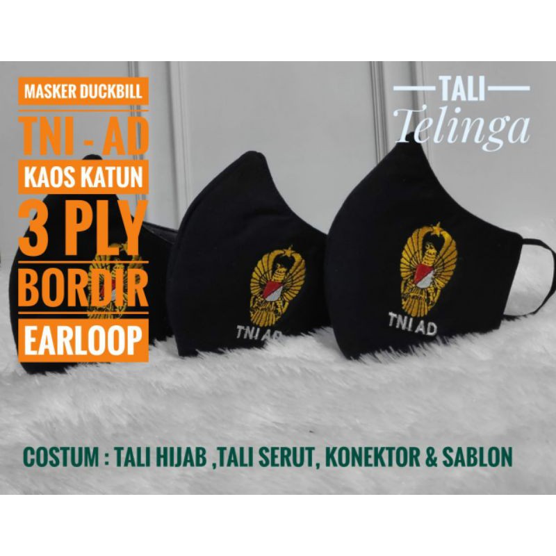 masker TNI AD logo bordir