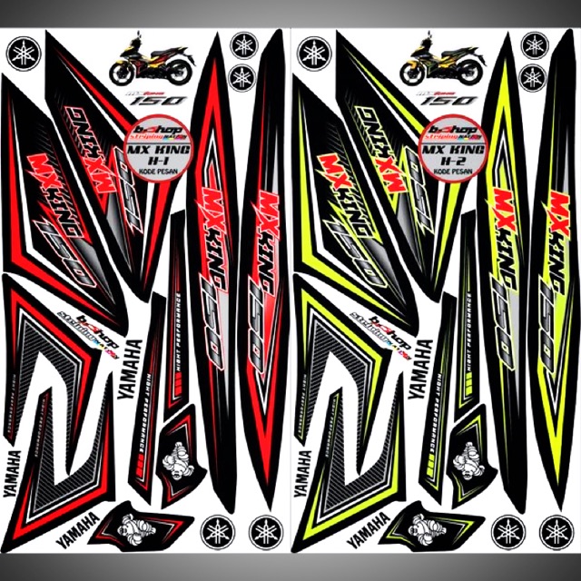 striping sticker mx king merah dan kuning stabilo