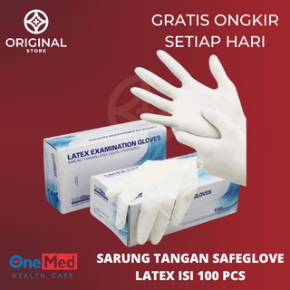 Sarung Tangan Karet Exammination Safe Glove Latex Safeglove HandScoon Ekonomis Perbox Isi 100pcs