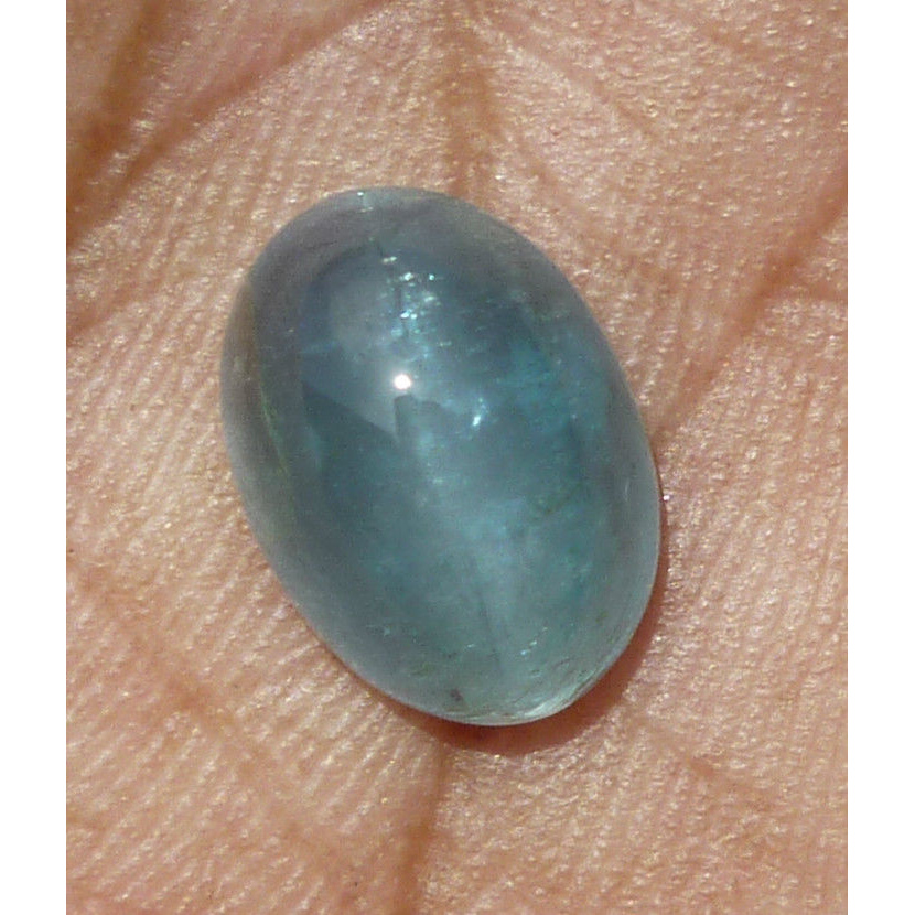 Oval Cabochon 5.04Ct Natural Untreated Sky Blue AQUAMARINE Cat's Eye, Good Color AQ011