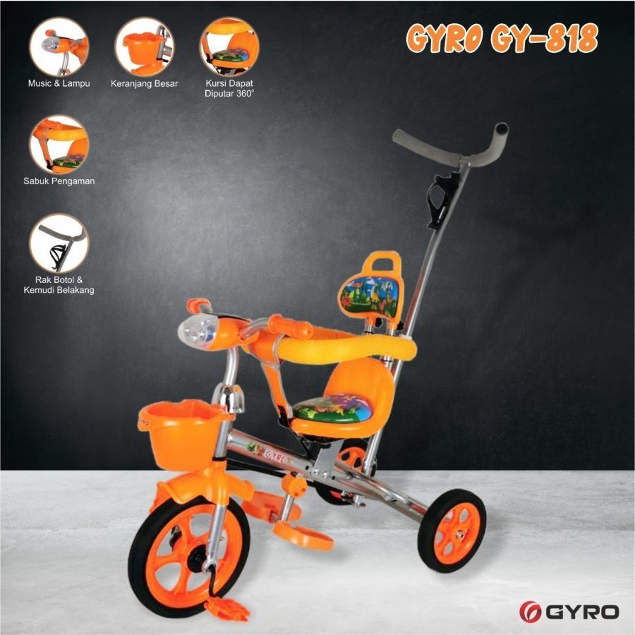 GY 818 - Sepeda Roda Tiga Anak roller GYRO 818 Tricycle Bike Murah