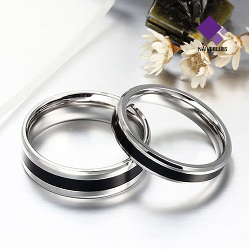 Cincin Bahan Stainless Steel Warna Hitam Untuk Pria Dan Wanita