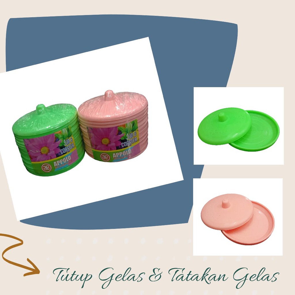 Tutup dan Tatakan Alas Gelas Set 12 Pcs