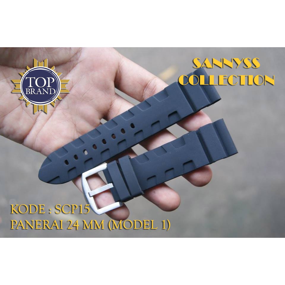 STRAP TALI JAM PANERAI 24 MM SILICONE HITAM ORIGINAL NON-LOGO