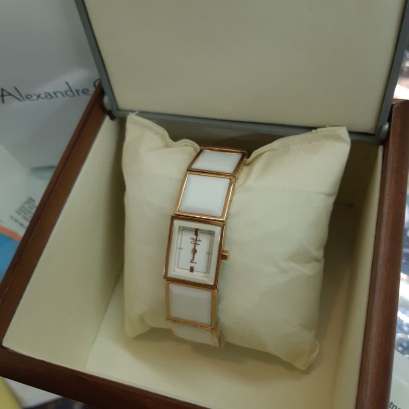 Alexandre Christie Ac 2312 Stainless Steel Gelang Keramik/Garansi resmi 1 Tahun