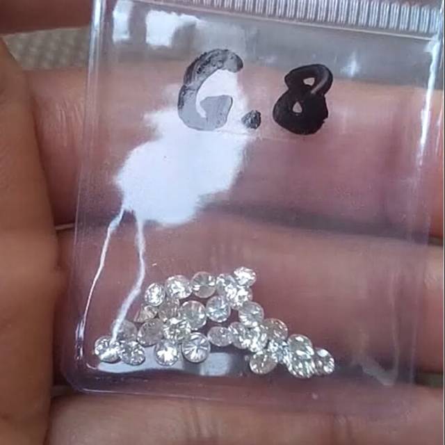 Natural Berlian Putih Banjar 0,125 carat (ukuran gugur 8) Kualitas Bagus dijamin blink-blink