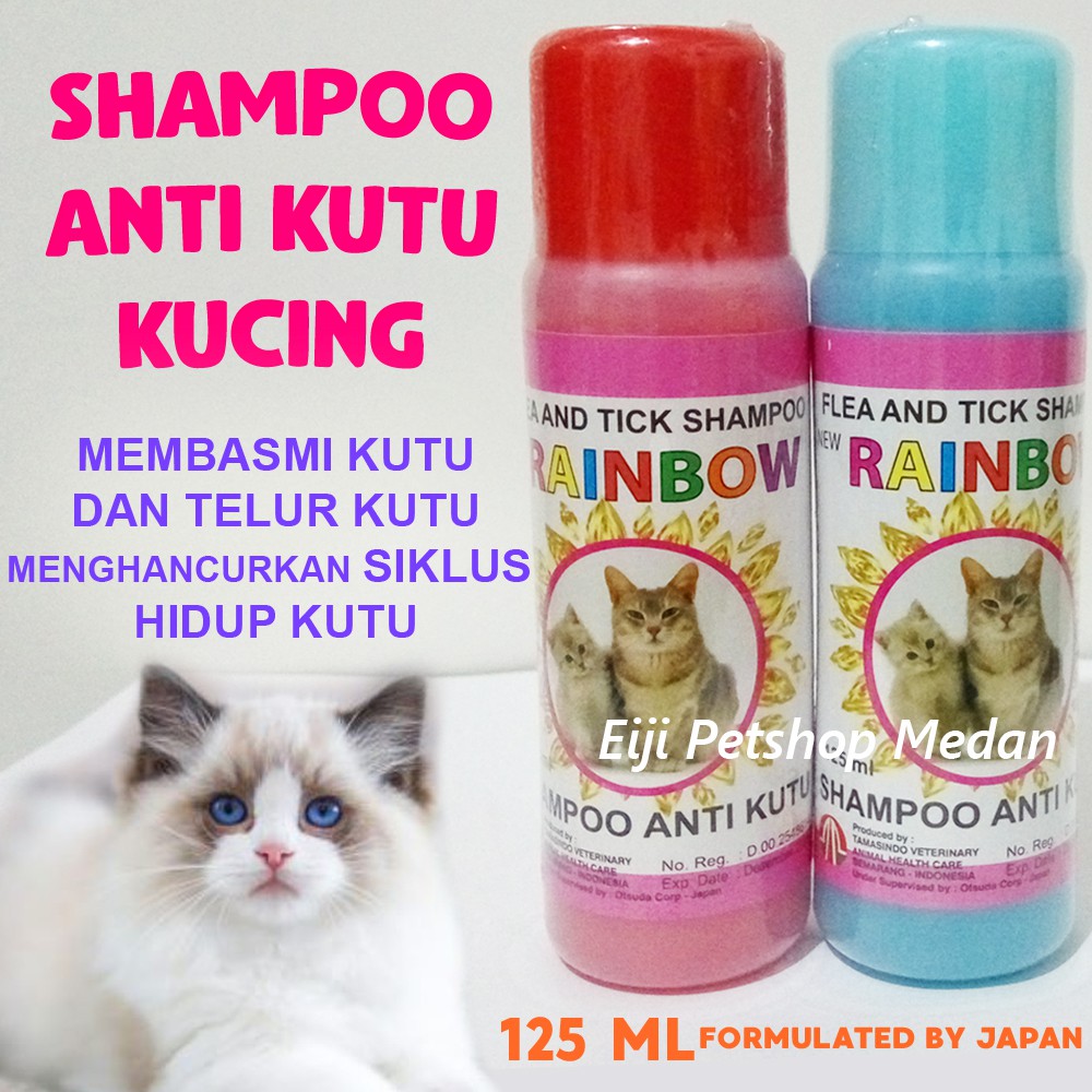 SHAMPO RAINBOW SHAMPO KUCING ANTI KUTU - RAINBOW SHAMPOO KUCING 125 ML – FLEA AND TICK SHAMPOO