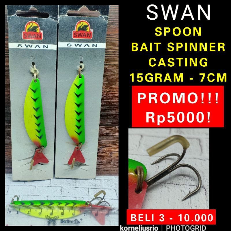 SWAN SPOON 15GRAM 7CM UMPAN SPOON CASTING UMPAN GABUS UMPAN AIR TAWAR UMPAN MURAH SPOON IKAN