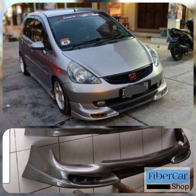 Modifikasi Jazz Bodykit Add On Depan Biru