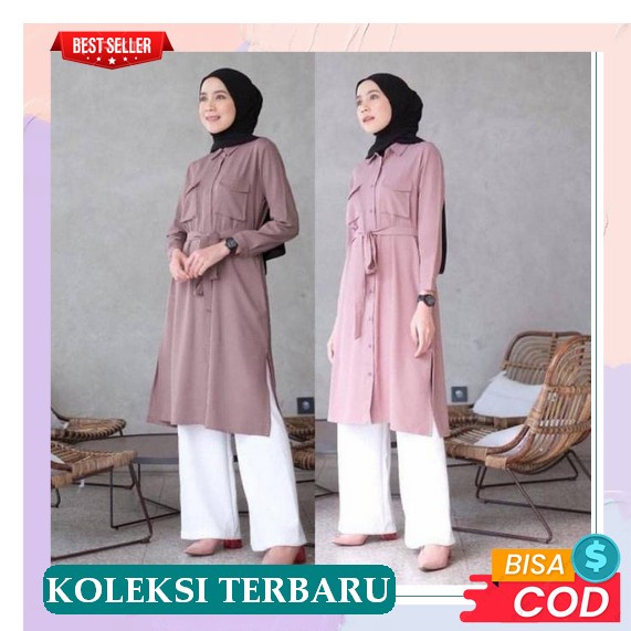 Tunik Remaja Polos Model Terbaru Kekinian 2021 / Baju Wanita Tuni Bw374 Lenara Tunik Mocca Baju Atas