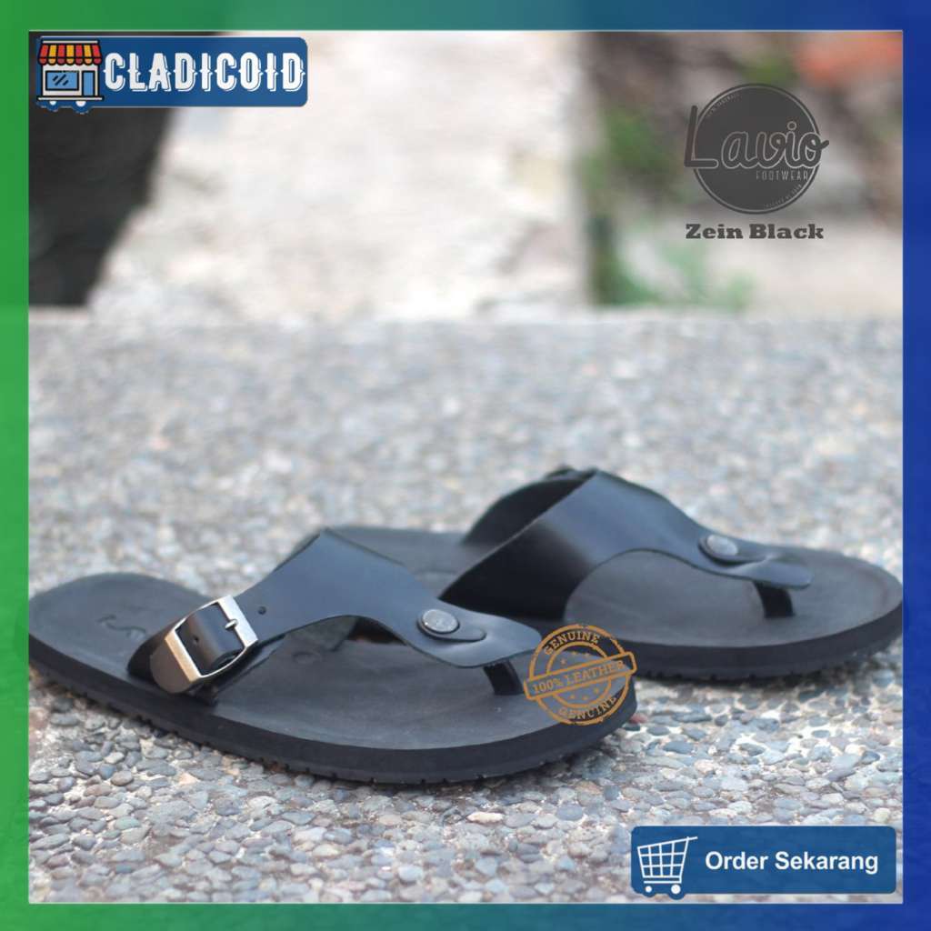 SANDAL PRIA ORIGINAL BAHAN KULIT KUALITAS PREMIUM, SANDAL SANTAI, JALAN, NONGKRONG LAVIO ZEIN