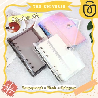 [THE UNIVERSE] Buku Binder A6 6 Ring Transparan Binder Cover Notebook Binder Hologram - ST005