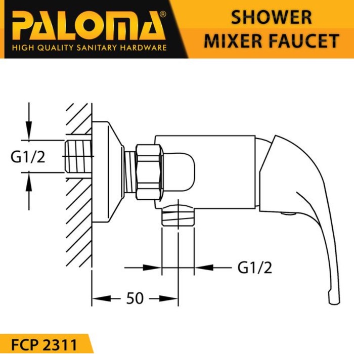 PALOMA FCP 2311 Keran Mixer Shower Mandi Panas Dingin Kran Air