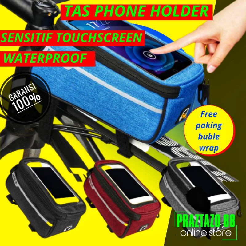 Tas Sepeda MTB Phone Holder Waterproof Bicycle Bag Universal Tas Frame Sepeda Holder Hp