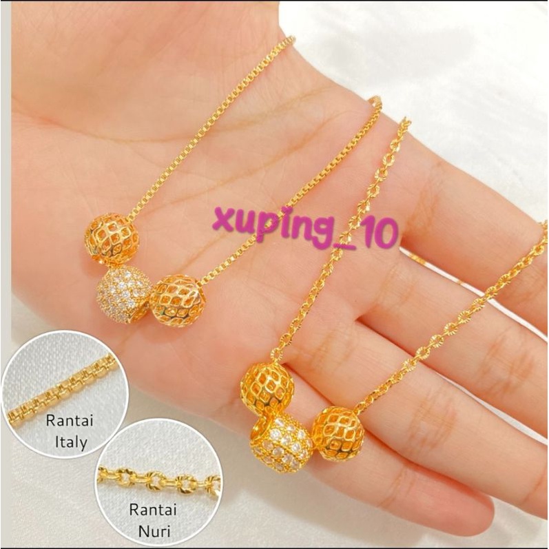 Kalung Liontin Xuping Lapis Emas Aksesoris Kalung Wanita Dewasa Perhiasan Fashion