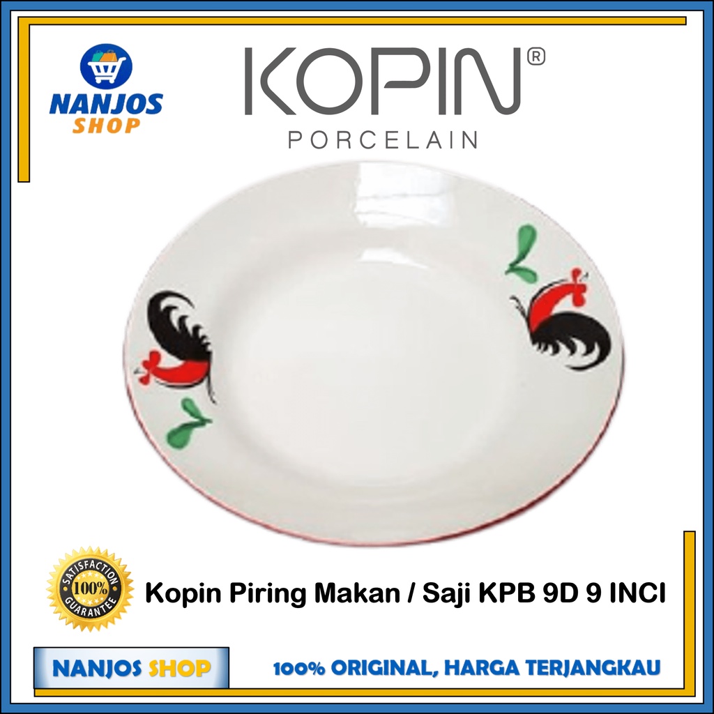 Kopin - Piring Makan Keramik / Porcelain Plate Kopin Ayam Jago Kpb9d 9 Inci