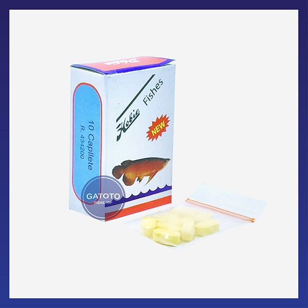 Obat Stres Ikan Hobie Fishes Isi 10Kaplet Obat Ikan Hilang Nafsu Makan