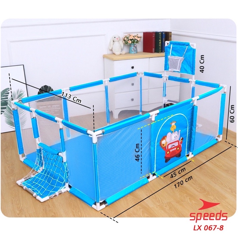 Playpen Pool Balls Pagar Kolam Anak / Bayi Pagar Anak Playpen Anak Keselamatan Barrier 067-8-biru