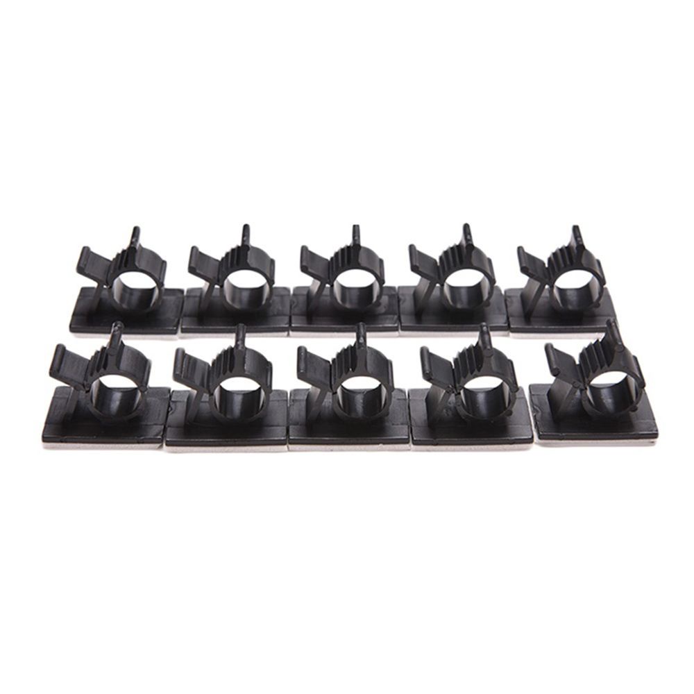 QUINTON Car 16mm Hot 10 Pcs/Set Cable Clamp Tie Organizer Fixer Black Wire Holder Adhesive/Multicolor