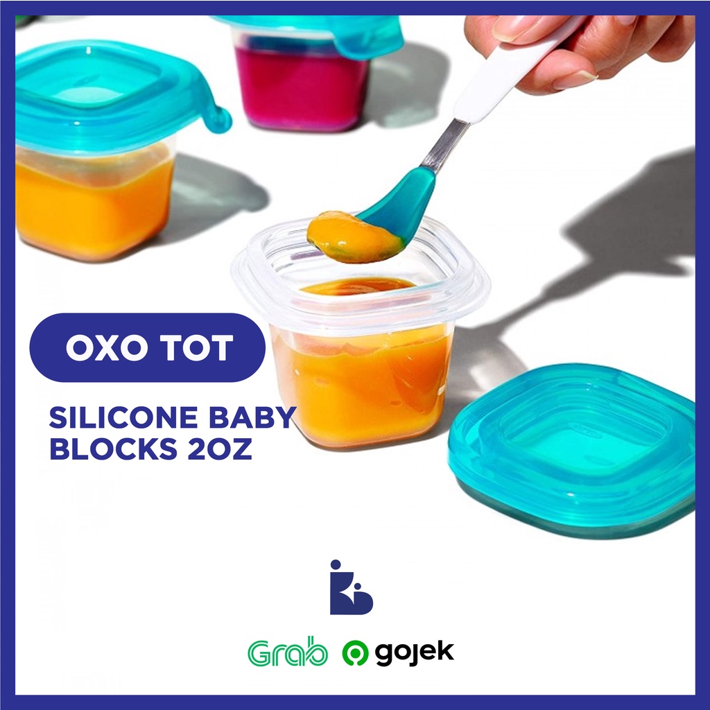 OXO Tot Silicone Baby Blocks 2oz | Wadah Penyimpanan